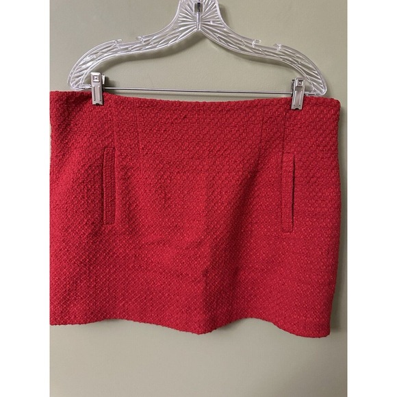 Veronica Beard Roman Tweed Boucle Mini Skirt Nantucket Red Sz 16 Preppy College - Picture 3 of 13